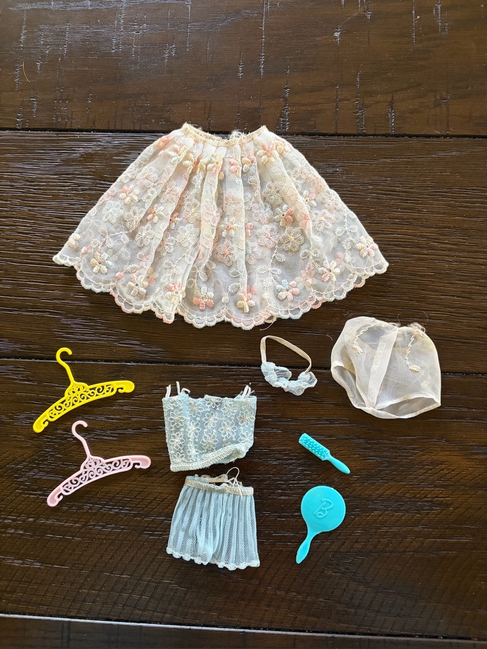 Vintage Barbie #921 Floral Petticoat and #919 Blue Undergarments